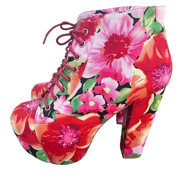 Jeffrey Campbell Floral Lita-Fab Platform heels boots. Sz.7 - Picture 5 of 9